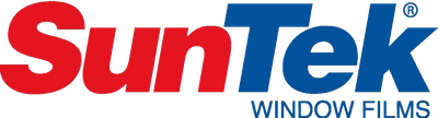 A logo featuring 'Suntek' in red and blue with 'WINDOW FILMS' in smaller blue text below.